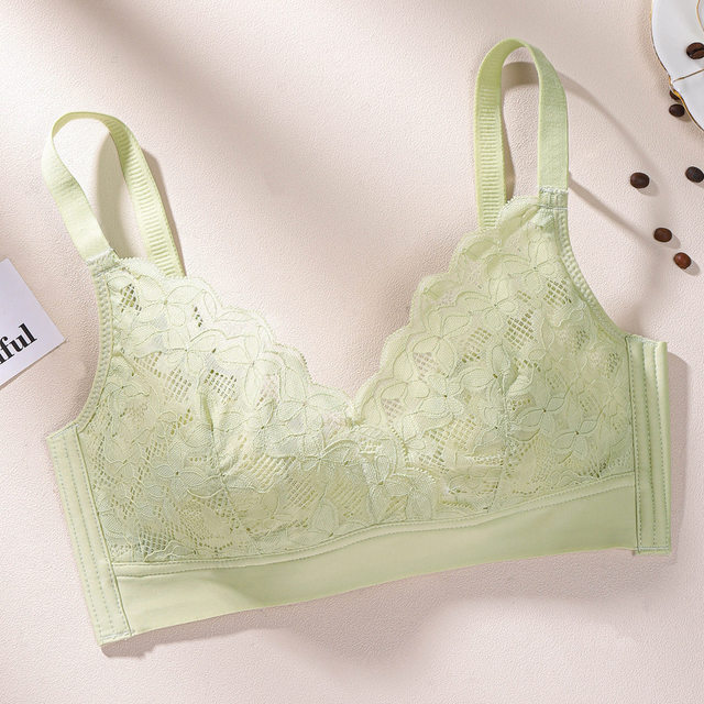 Langsha Small Breast Push Up Bra Thin Summer Breathable Wire-Free Bra Rabbit Ears Underwear Women's Small Ultra-Thin Cup