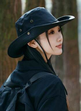 金晨花少同款帽子户外登山帽女爬山渔夫帽防晒帽子遮阳帽防紫外线
