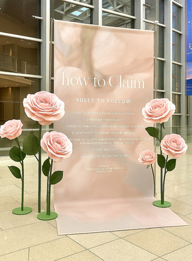 仿真玫瑰花装饰背景挂布