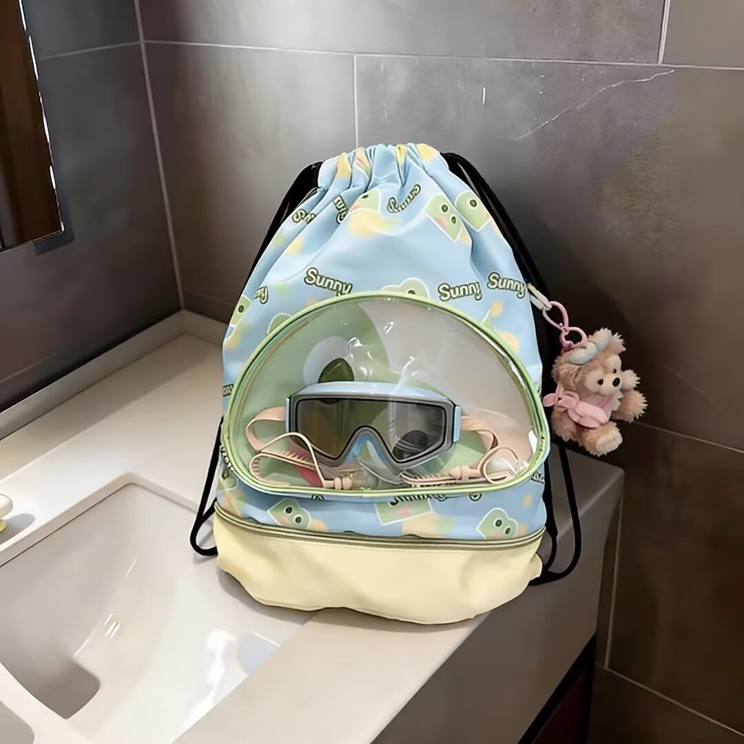 Swimming bag wet and dry separation waterproof belt shoe compartment children's backpack sports backpack fitness bag girls swimsuit storage bag