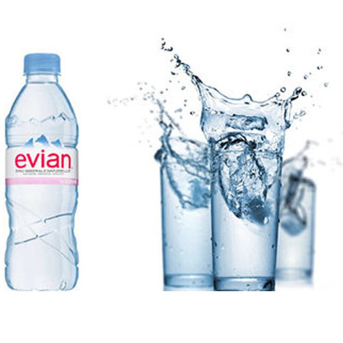 【进口】法国依云（evian）天然矿泉水500ml*24瓶整箱批发啤酒-图0