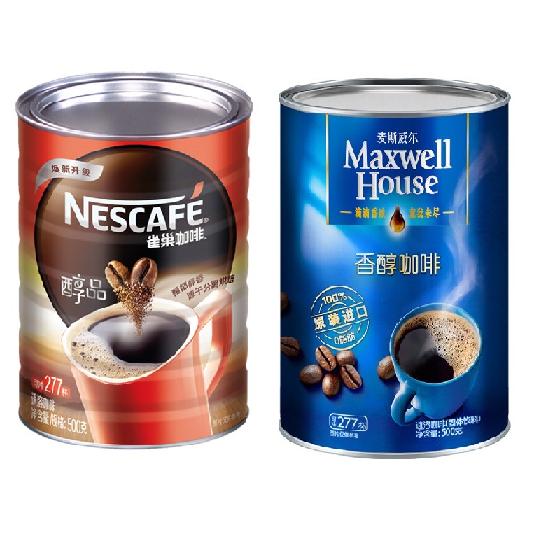 Nestle雀巢醇品黑咖啡粉速溶特浓咖啡无奶桶装500g*2罐装提神正品-图1