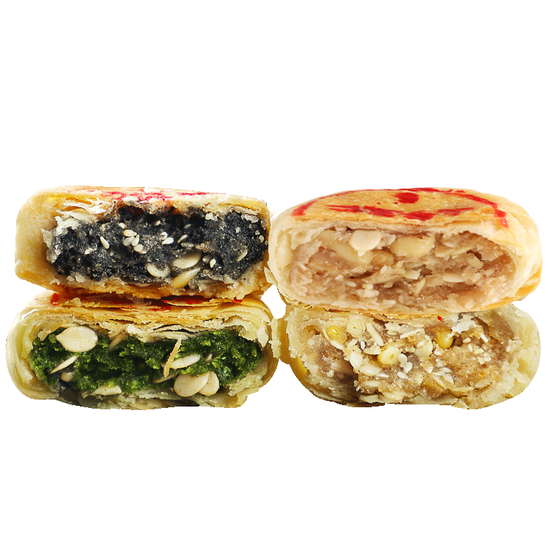 上海功德林苏式月饼多口味可选酥皮传统椒盐中秋五仁4只组合装 - 图2