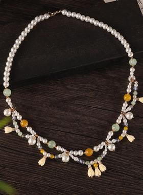 古风多层软璎珞汉元素项链