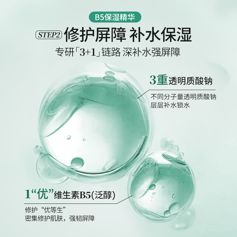 皮肤专家力荐丨百植萃小绿瓶舒缓修护改善泛红B5面部精华液CP组合