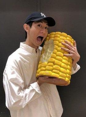 包邮汉堡凳潮流家居美元凳子椅子玉米棒摆件网红汉堡包矮凳装饰品