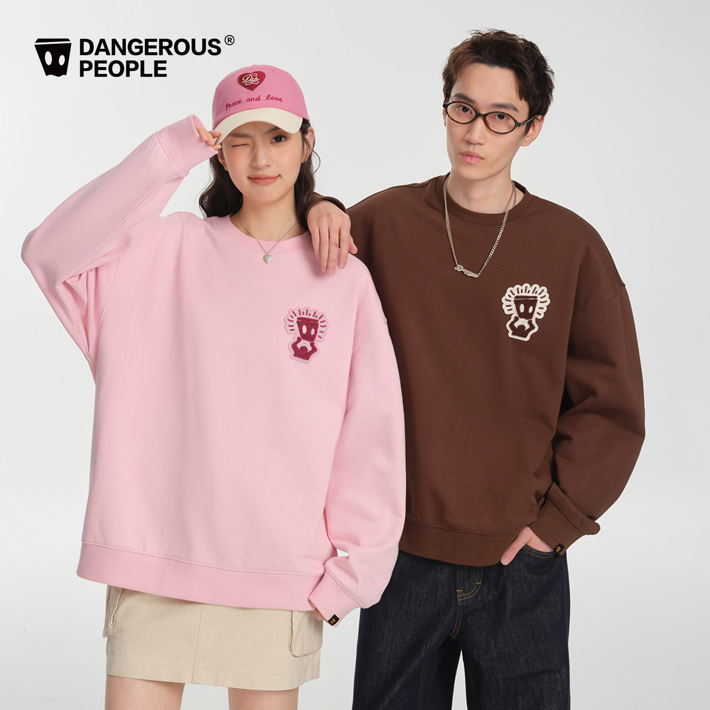 Dangerouspeople薛之谦dsp托头纸袋人圆领卫衣休闲情侣百搭潮上衣 - 图0