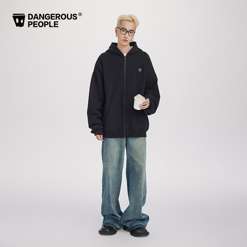 Dangerouspeople薛之谦dsp基础百搭小绣标休闲宽松潮开衫连帽卫衣,淘宝优惠券,粉丝福利购,淘宝优惠卷