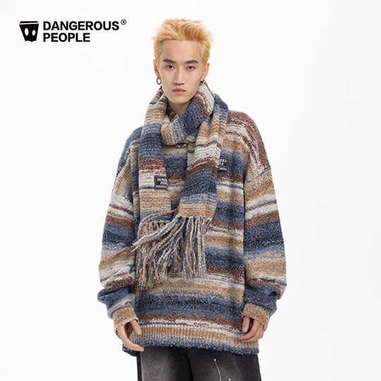 Joker Xue dsp colorful striped crew neck sweater