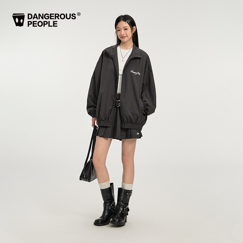 Dangerouspeople薛之谦dsp格纹刺绣百褶裙低腰学院风半身短裙女,淘宝优惠券,粉丝福利购,淘宝优惠卷