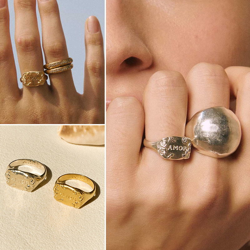Spanish Alhaja niche retro gold ring