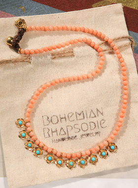 BohemianRhapsodie绿松石花项链