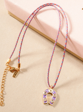 MYABAY马蹄铁U型吊坠编织绳项链