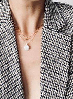 lhwindsor温莎双环锁骨链设计感