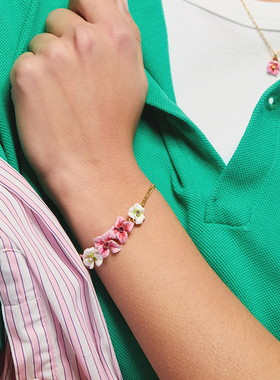 Les Nereides霍滕斯花园系列 粉色与白色绣球花 手链