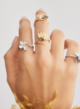 Les Nereides鸢尾花系列 金色鸢尾花 可调节戒指