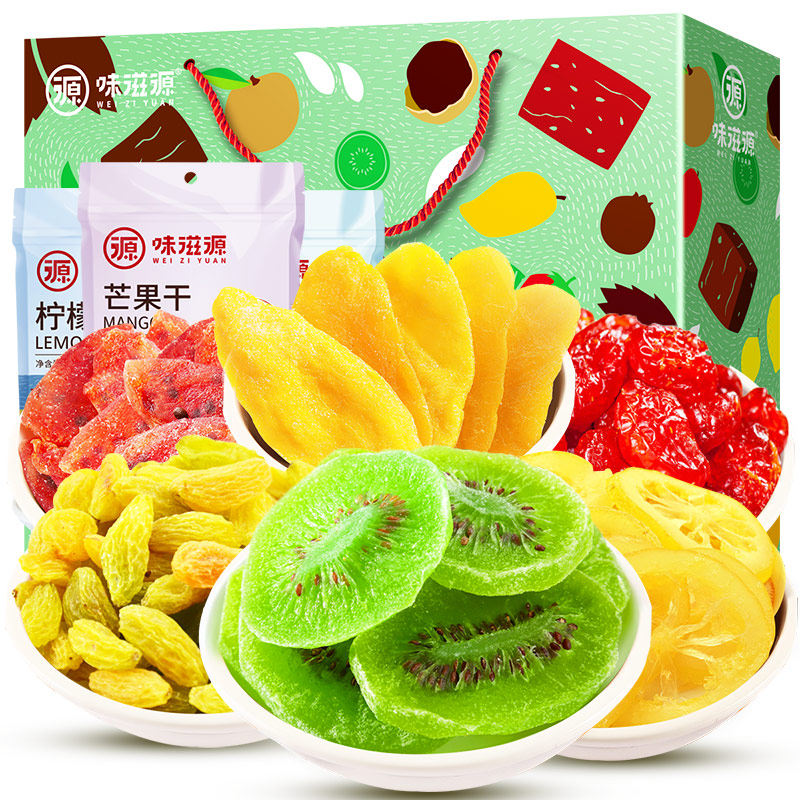 味滋源大礼包6袋网红混合水果干 拽到味食品芒果干