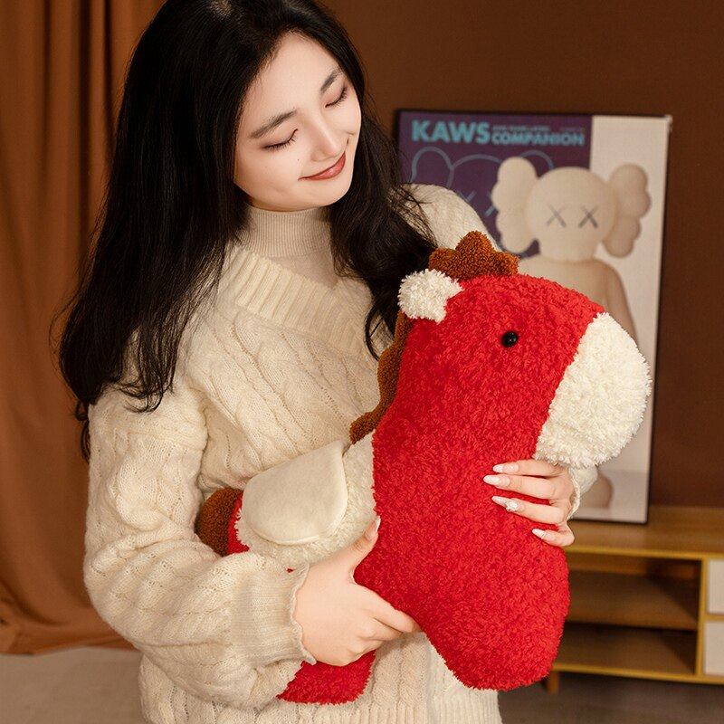 生肖小马2026马年吉祥物抱枕玩偶公仔摆件毛绒玩具儿童新年礼物,淘宝优惠券,粉丝福利购,淘宝优惠卷