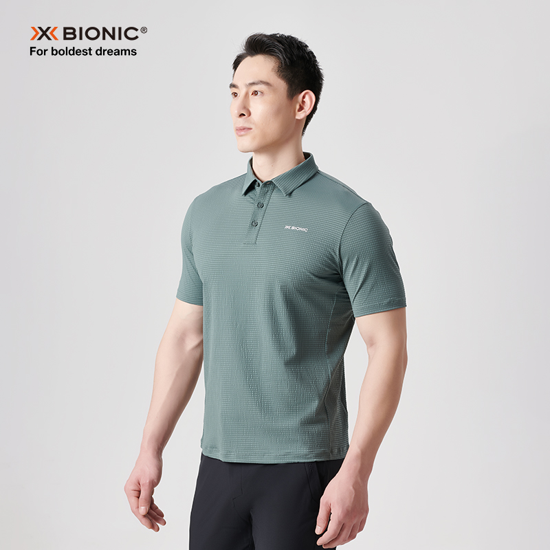 X-BIONIC 橡树高尔夫POLO衫男 泡泡纱肌理城市户外休闲T恤22002 - 图3