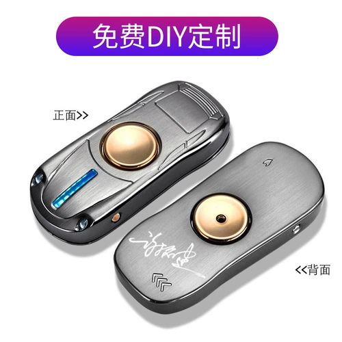 Неоновый гоночный автомобиль для пальца, крутящийся волчок, ветрозащитная креативная зажигалка с usb-зарядкой, популярно в интернете