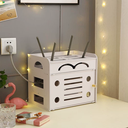 Беспроводная коробка хранения маршрутизатора беспроводной Wi -Fi -ром настольный сетевой кабельный кабельный проволочный штекер -Настройка платы за свет