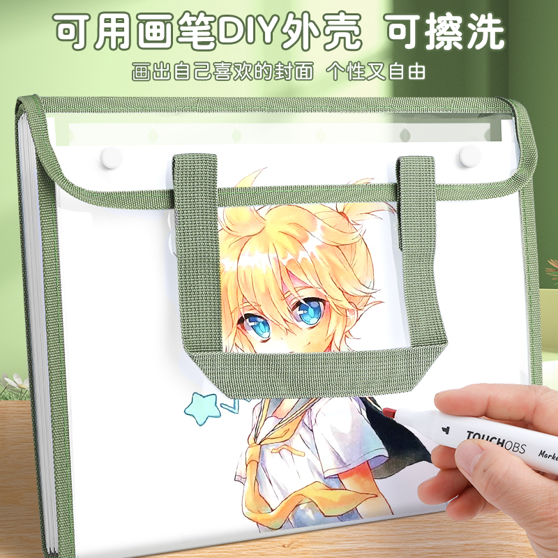 A4手提文件夹试卷收纳袋多层大容量小学生专用手拎式透明风琴包卷子收纳册整理神器初中高中书本袋科目分类袋 - 图2