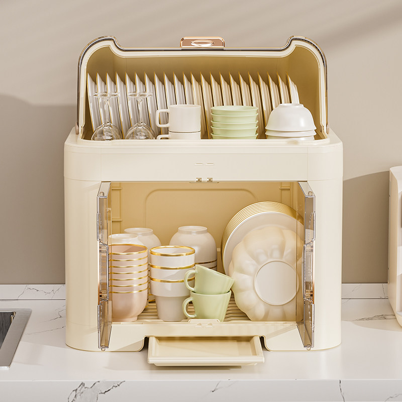 厨房碗架碗柜台式家用碗筷收纳盒收纳架装碟盘全封闭防尘沥水碗架,淘宝优惠券,粉丝福利购,淘宝优惠卷