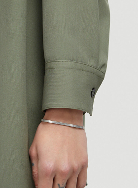 马吉风格数字造型纯银开口手镯