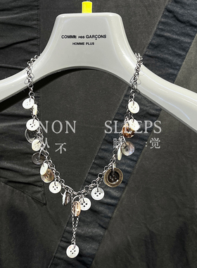 山本风做旧贝母纽扣造型项链手链