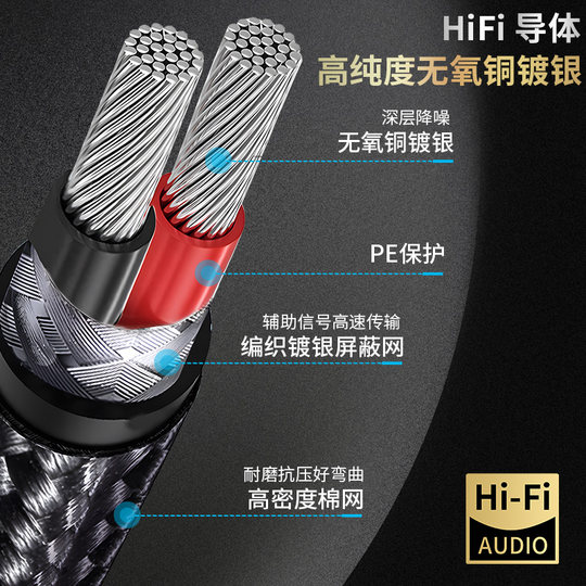 YYTCG 6.5转双3.5母一分二声卡调音台耳机监听双人手机分享器情侣转接头1拖2音频线公转母立体声一拖二分线器