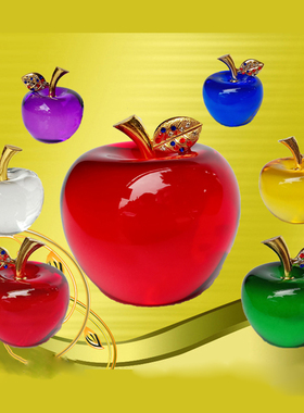 水晶苹果车载家居装饰小摆件礼物