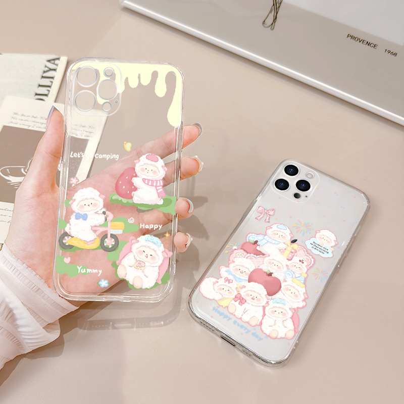 适用于苹果15手机壳plus硅胶iPhone14promax防摔ip13全包11/12mini新款xsmax透明7/8p软se3小羊卡通6sp超薄xr - 图2