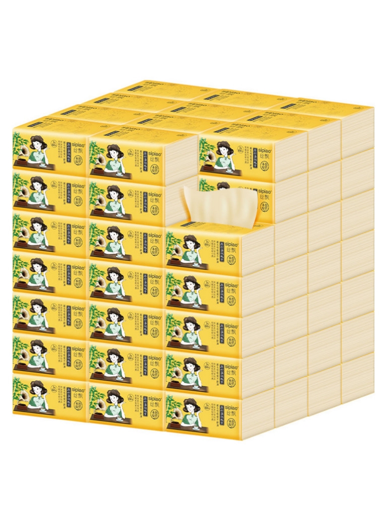 80packs 100pulls 3ply Bamboo Facial Tissue Paper餐巾抽纸巾 - 图3