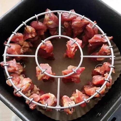 24串空气炸锅烤箱烤架立式挂式食品级304不锈钢吊架烤串烤签烤针 - 图1