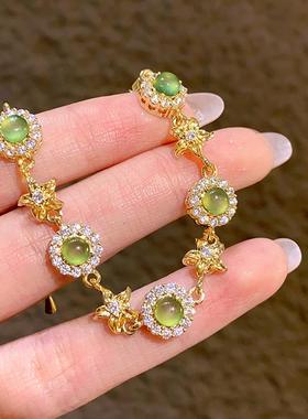 古里雅法式几何圆形锆石花朵手链女高级感轻奢小众精致闺蜜手饰品