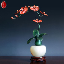 LO GULEYA ORCHID PENDULUM Handicraft Butterfly Orchid Pure Bronze Flower Inserts Modern Home Decoration Living Room Bonsai