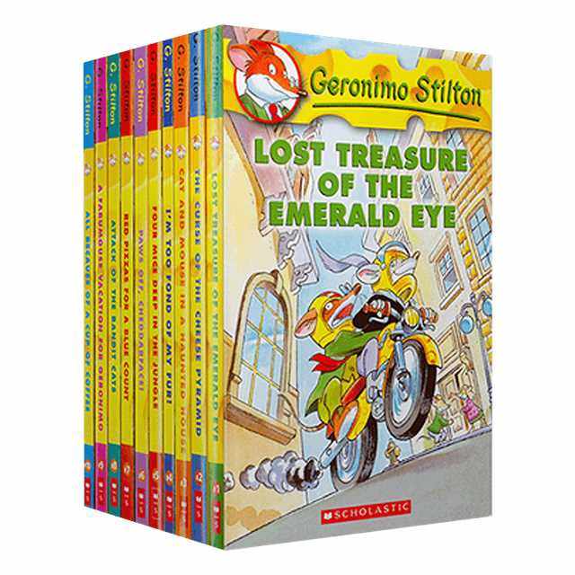 老鼠记者1-10册英文原版 Geronimo Stilton全彩漫画 学乐分级阅读 儿童探险小说章节桥梁书7-10岁 美国小学读物 又日新
