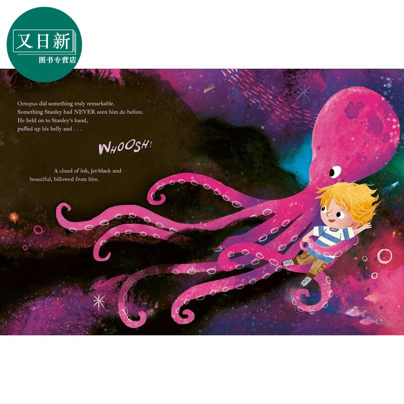 男孩和章鱼 Carmen Saldana The Boy and the Octopus 英文原版 儿童绘本 图画故事书 亲子读物 进口童书 3-7岁 又日新