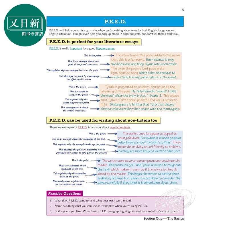 CGP英国教辅2册 KS4 中学英语写作技巧综合训练自学指南套装 GCSE English 英文拼写 标点 语法 练习含答案 14岁