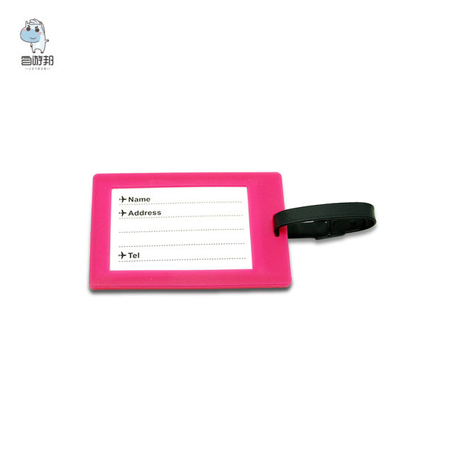 Travel portable silicone luggage tag tag to prevent loss and accidental taking tag aircraft checked luggage identification tag