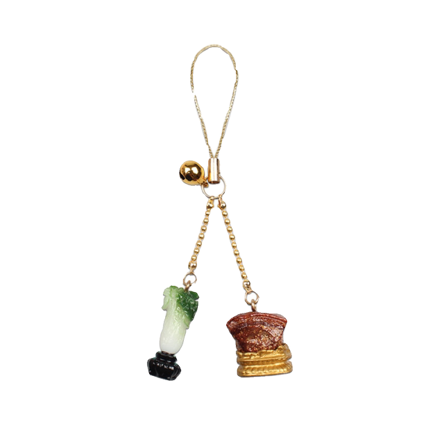 Taipei National Palace Museum jade jade cabbage meat-shaped stone pendant mobile phone three-dimensional pendant small gift creative souvenir
