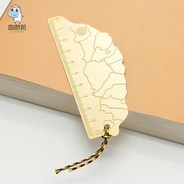 Taipei National Palace Museum Taiwan Map Multifunctional Stationery Ruler Metal Bookmark Creative Student Ruler Creative Gift