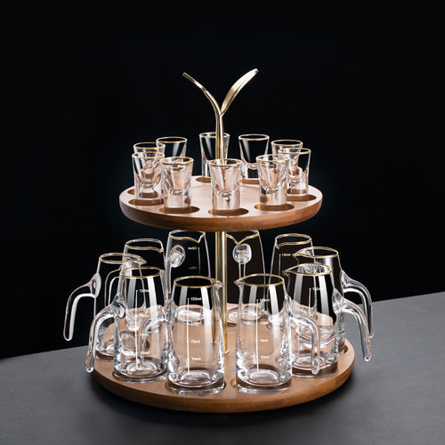 白酒杯套装分酒器家用小酒杯一口吞杯轻奢酒具水晶玻璃分酒壶酒盅 - 图0