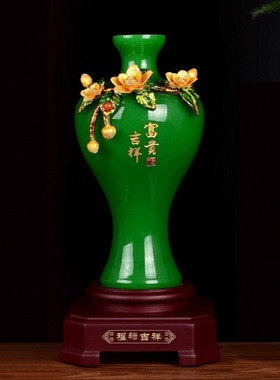 保险开门红富贵圆满碧玉琉璃玉葫芦工艺礼品商务礼品摆件一件代发