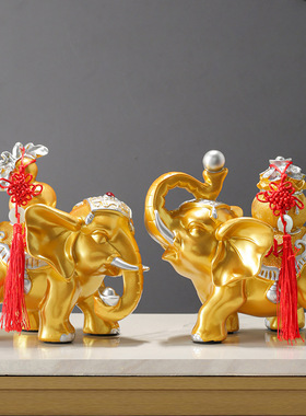 大象摆件招财摇钱树办公室轻奢高档客厅电视柜酒柜开业乔迁礼物