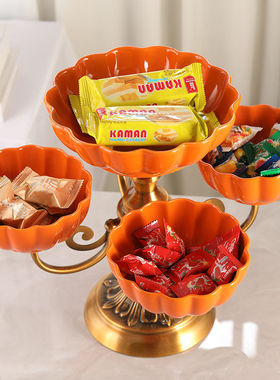 高档旋转果盘2023新款家用客厅茶几过年水果盘干果盘瓜子零食收纳