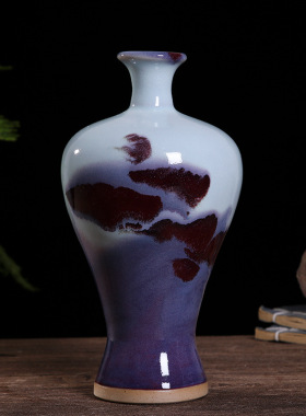 陶瓷器花瓶摆件客厅玄关家居博古架装饰品软装摆设中式钧瓷工艺品