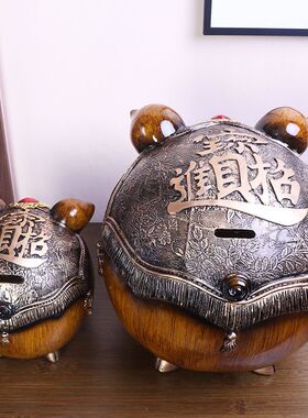 招财金猪储钱儿童创意小猪大人用家用只进不出存钱罐不可取储蓄罐