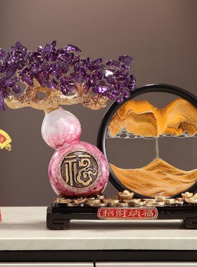 招财葫芦摆件流沙画轻奢高档客厅电视柜酒柜家居装饰乔迁新居礼品