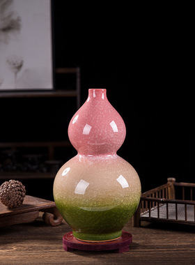 景德镇裂釉玉片陶瓷花瓶赏瓶家居客厅装饰瓷器新中式博古架摆件